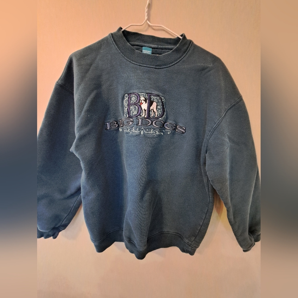 Vintage 90s Big Dogs Hunter Green Size S Sweatshirt Womens